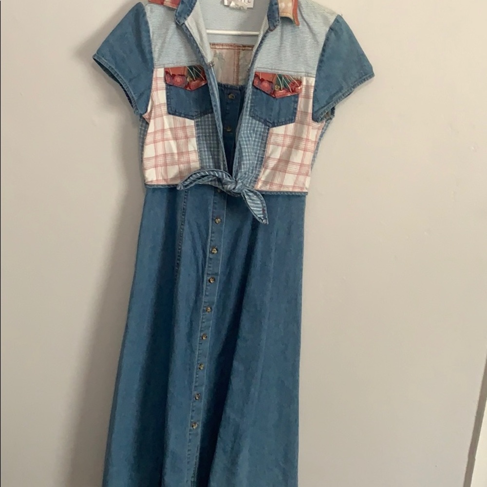 80’s button up denim dress